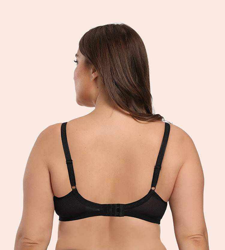 Charming Lansheng foreign trade brand large size bra smooth thin Cup European and American underwear wholesale large chest small steel ring bra