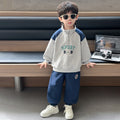 Boys Casual Sporty Sweatshirt Two-Piece Set