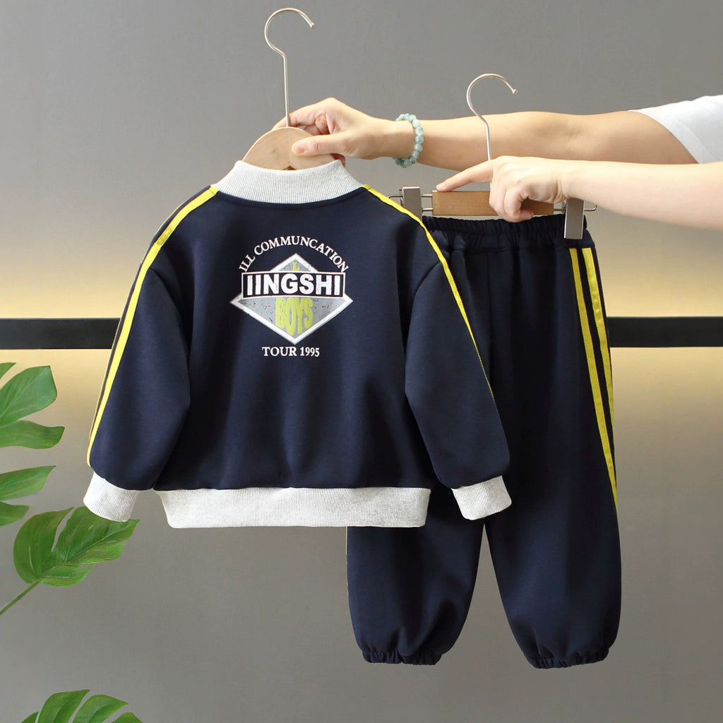 Kids Boys Spring Autumn Athletic Tracksuit Set