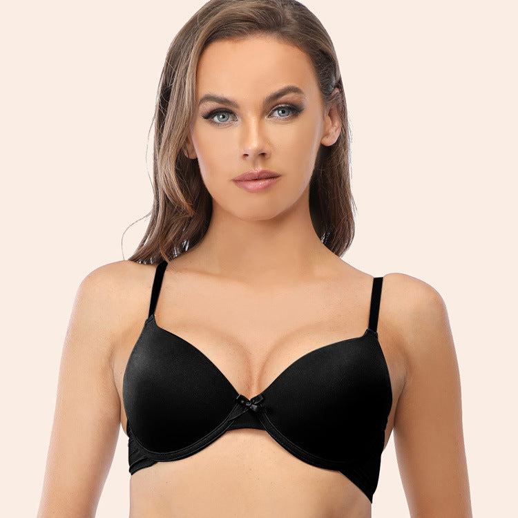 Charming Lansheng foreign trade brand large size bra smooth thin Cup European and American underwear wholesale large chest small steel ring bra