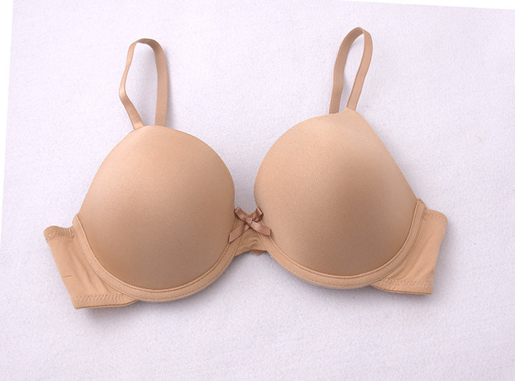 Charming Lansheng foreign trade brand large size bra smooth thin Cup European and American underwear wholesale large chest small steel ring bra