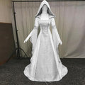 Cross-Border 2022 Women's Cos Clothing Medieval Retro Style Wedding Dress 4-Color Hooded Waist Dress Cosplay