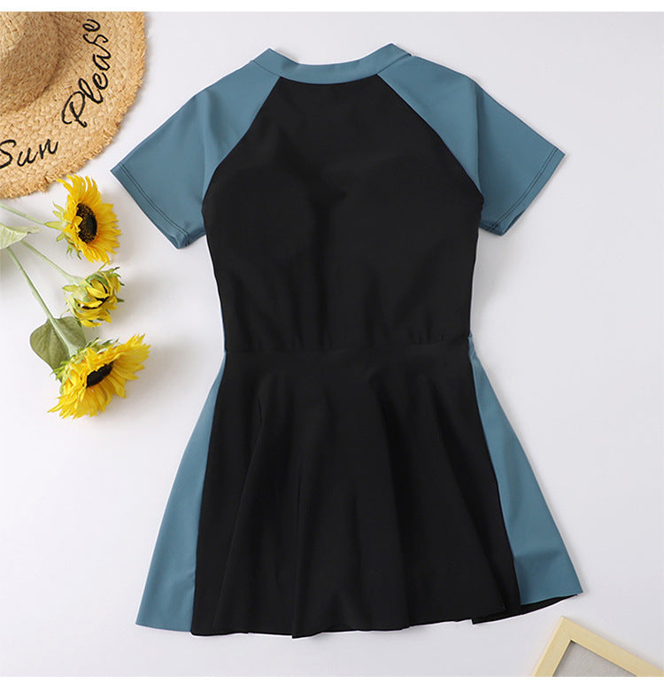 2025 New Swimsuit Women's Conservative Fairy Style Belly Covering Slimming One-Piece Hot Spring Summer Fashion Conservative Skirt Swimsuit