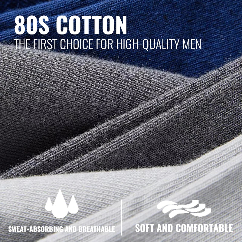 MiiOW 100% Pure Cotton Socks Men Black White Business Dress Long Sock Antibacterial Anti Odor Crew Socks Breathable Sport Sock