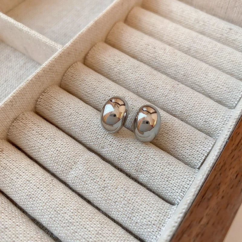 Trending Simple Metal Circular Stud Earring Fashion Party Statement Minimalist Cheap Earrings Female Jewelry For Woman Gifts