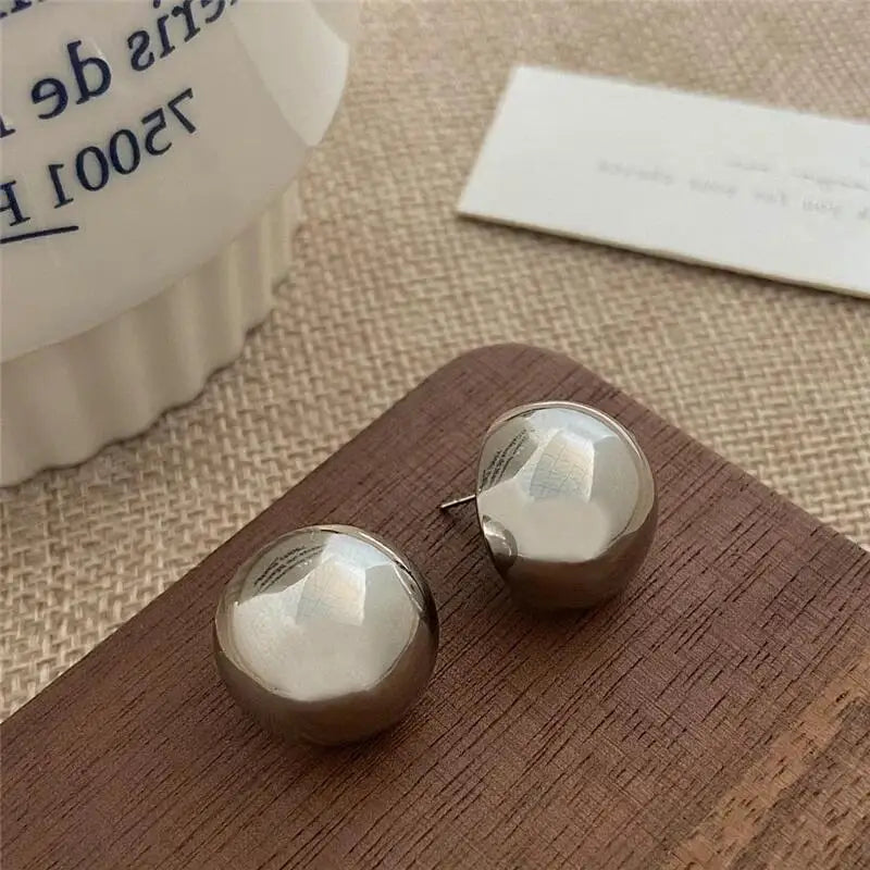 Trending Simple Metal Circular Stud Earring Fashion Party Statement Minimalist Cheap Earrings Female Jewelry For Woman Gifts