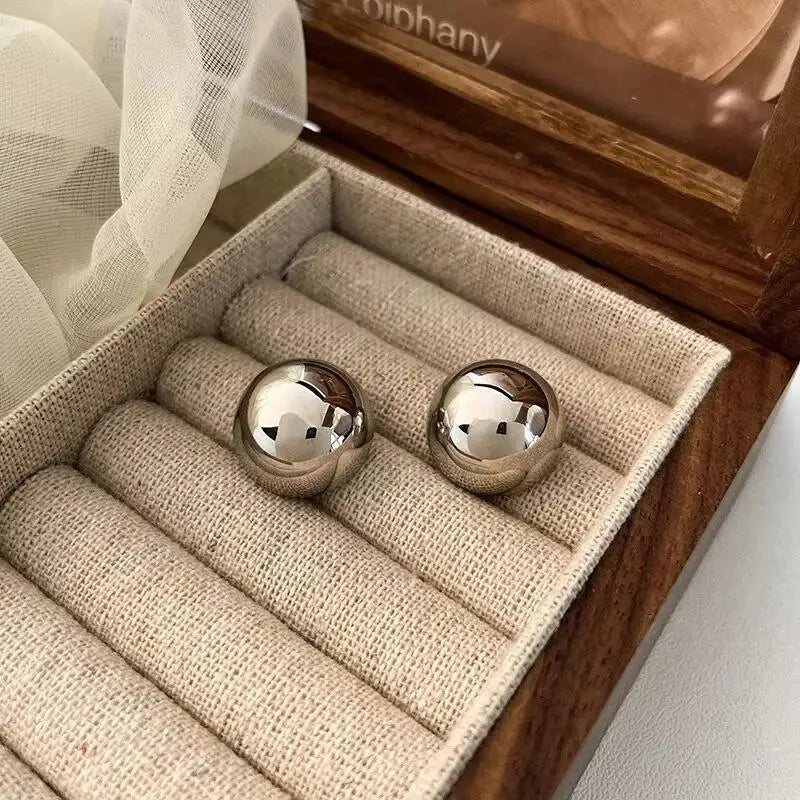 Trending Simple Metal Circular Stud Earring Fashion Party Statement Minimalist Cheap Earrings Female Jewelry For Woman Gifts