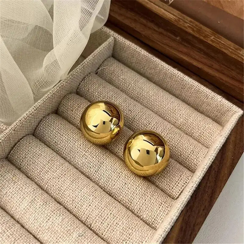 Trending Simple Metal Circular Stud Earring Fashion Party Statement Minimalist Cheap Earrings Female Jewelry For Woman Gifts